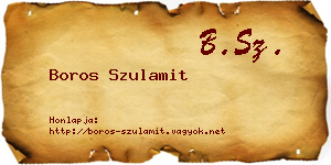 Boros Szulamit névjegykártya