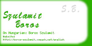szulamit boros business card